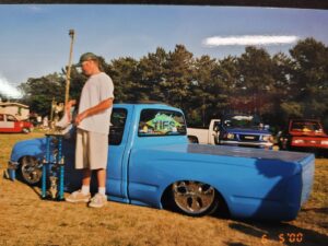 Mike Finnegan Instagram - #tbt pics courtesy of my guy Phil Fowler.  These were taken the first weekend after the full makeover of my 1997 Tacoma was completed. Four link, air bagged and Body dropped it in my parents garage. Shave job and Porsche Riviera blue paint my Eurocraft Collision in Middletown, New York. MIG welding lessons from NY minitruck building legend Shawn Webber. Made a lot of road trips and memories in this truck and it pretty much earned me my first job in publishing at Mini Truckin Magazine when I sucked at taking pics and probably writing, too. lol.