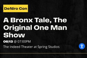 Mike Lavin Instagram - Official Announcement 🎬 🎉
A Bronx Tale | The Original One Man Show
World Premiere 🌍
It will be closing out the Tribeca Film Festival and opening up Deniro Con on June 13th, 2024 at the indeed Theater 7pm @springstudios

Come support me, the crew and the star of the show @chazzpalminteri by purchasing tickets on the @tribecafilmfestival website. Chazz will also be doing a Q&A with a special guest. 

Over the past year or so, I have been slowly pushing out what we have  been working on, but this is the official announcement. We filmed a different rendition of "A Bronx Tale", however this is the Original One Man Show. Chazz Palminteri does the whole movie on stage, while playing all 18 characters by himself! This is the same show that he performed 30 years ago in front of Robert Deniro, which ultimately lead to the movie being made. 

On this project, I was one of the directors of photography, camera op, lead editor, colorist and more. My partner company was also an associate producer for this project as well.

BTS 📸 @johnandhiscamera 

This is unlike any other one man show out there and its filmed/edited in a cinematic format.
Come see the world premiere!!!