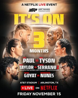 Mike Tyson Instagram - 3 months to go.  Press conference Sunday.

#paultyson