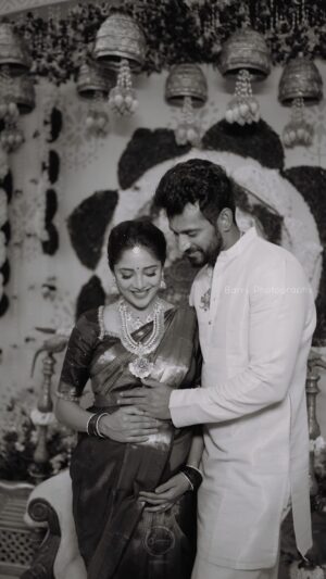 Milana Nagaraj Instagram - What a priceless feeling ♥️
#Blessed #KrissMi
#parentstobe 

Styling @tejukhushistylefiles
Jewellery @abarantimelessjewellery 
MUA: @makeup_sachin 
VC: @barrys.photography