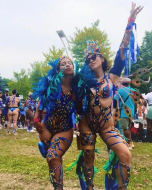 Mishel Prada Instagram - Baby’s first carnival 🦚 

Couldn’t have asked for a better mas band, thank you @tribalcarnival @dirtymedicstoronto for having us. It was truly one for the books, especially because we thought we were just walking a parade and didn’t realize, until a few minutes before, we were going to have to be on actual grand stand stage dancing and performing for judges. Naturally our band won Band of the Year 💅

#caribana #torontocarnival