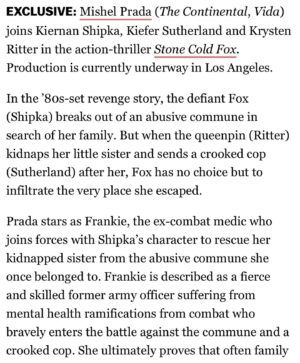 Mishel Prada Instagram - Absolutely delighted to join @stonecoldfoxmovie 💥 The 80s and revenge …  a few of my favorite things. 

Thank you @sophhreshh and @julia_s_roth for bringing me into your sexy magical kick ass world. I couldn’t ask for a better team of stone cold foxes 🦊