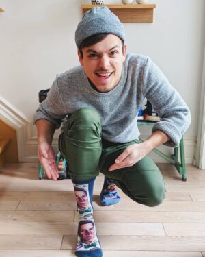 Mitchell Moffit Instagram - Feeling my sciencey socks 🤘👨‍🔬 (thanks @charlierca )