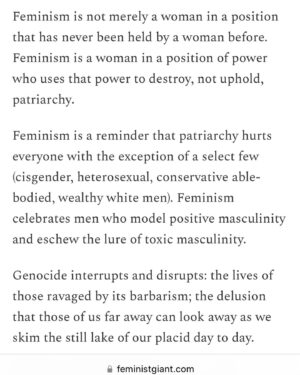 Mona Eltahawy Instagram - My new essay: On Vice President Kamala Harris, Rep. Cori Bush, disruption, protest, feminism and genocide.

Genocide is not polite. Genocide interrupts. Genocide is that action for which there must be an equal and opposite reaction.

Feminism must be that equal and opposite reaction to genocide not only because genocide kills women and children and maims and terrorises pregnant women. Feminism is not only about women and children and pregnant women. Feminism is about destroying patriarchy, and what is genocide but patriarchy writ large; toxic masculinity drunk on its power and ability to dominate, to obliterate, to kill, maim, and terrorise women, children, and men.

Feminism is not merely a woman in a position that has never been held by a woman before. Feminism is a woman in a position of power who uses that power to destroy, not uphold, patriarchy.

Genocide interrupts and disrupts: the lives of those ravaged by its barbarism; the delusion that those of us far away can look away as we skim the still lake of our placid day to day.

Asking protesters demanding the U.S. end its support for Israel’s genocide "Do you want Trump?" is the wrong question to ask.

The question is when will the U.S. stop arming, aiding, and abetting Israel's barbarism?

Link in bio and stories 

https://www.feministgiant.com/p/essay-feminism-vs-genocide