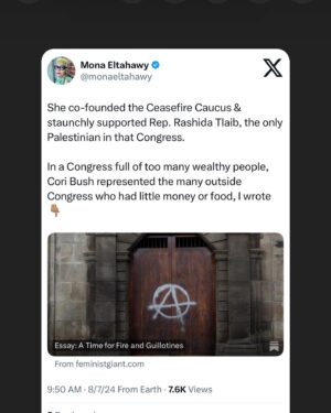 Mona Eltahawy Instagram - “All they did was radicalize me, so now they need to be afraid.” 

“They about to see this other Cori, this other side…AIPAC, I’m coming to tear your kingdom down.,” Rep. Cori Bush, in her concession speech after losing the Democratic primary: 

I have lived in the U.S. for 24 years and I have never heard a politician here say that.

Cori Bush was one of the few Congresspeople I respected. Fuck AIPAC.