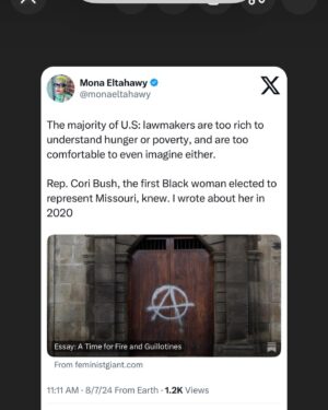 Mona Eltahawy Instagram - “All they did was radicalize me, so now they need to be afraid.” 

“They about to see this other Cori, this other side…AIPAC, I’m coming to tear your kingdom down.,” Rep. Cori Bush, in her concession speech after losing the Democratic primary: 

I have lived in the U.S. for 24 years and I have never heard a politician here say that.

Cori Bush was one of the few Congresspeople I respected. Fuck AIPAC.