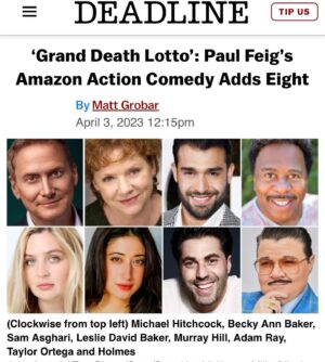 Murray Hill Instagram - Holy shit! Excited to share with you that I'm gonna be in my hero's @paulfeig new film 💵GRAND DEATH LOTTO 💰starring one-and-only @awkwafina, @johncena, @simuliu and an incredible cast & crew. Showbiz!!! 📷 @patrickjamesmiller