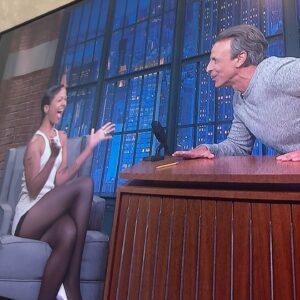 Myha'la Instagram - @latenightseth An unbelievable unforgettable night. I am beyond grateful. Was so excited I blacked out low key!!! Thank you to the whole team for having me. I love u Seth. Everyone go watch @industryhbo on Sunday 😭❤️😂😂🥲🤭🤭😘🫶🏾❤️🥹🥲💀❤️❤️🫶🏾🫰🏾🫰🏾😭🥹🥹💀💀💀😩🤭❤️❤️

~
As ever to my beautiful team, thank u for helping me feel pretty 
@codyaainey @shyannalundi @aryehlappin @theparismichael @annickopp