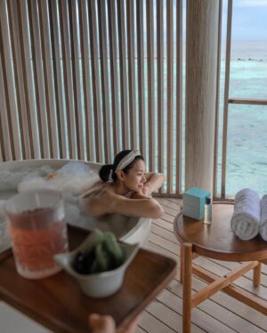Myolie Wu Instagram - Some Me time 🥰💜🧘🏻‍♀️🧖🏻‍♀️
@thenautilusisland 
#thenautilusmaldives 
#maldiveslovers 
#metime
#maldives 
#maldivesyoga