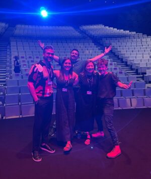 ND Stevenson Instagram - ANNECY JE T’AIME

Never could have imagined that this seven-year journey (or eleven-year journey, depending on how you want to count it) would lead to a standing ovation at Annecy and an honest-to-god medieval castle decked out in Nimona pink. Thank you Nick, Troy, Karen, Julie, and all the other TOTALLY METAL people who fought for this movie to exist. June 30…let’s break some stuff 🤘🦈💥💥💥