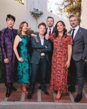 ND Stevenson Instagram - Belated pics from last week’s Oscars Nominees Luncheon! (featuring: me photobombing Steven Spielberg and Ryan Gosling)

Wearing head to toe @rowenasocialclub with styling by @jamesdoinginsta 

Photos by @jdrenes
