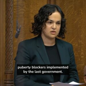 Nadia Whittome Instagram - Many young trans people and their families are hugely concerned about the puberty blockers ban.

Criticisms of the Cass review aside, this policy goes far beyond its recommendations.

At #PMQs, I asked the government to meet with those affected to understand its impact.