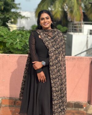 Nandhini Madesh Instagram - 🖤🖤🖤 

Customised dress from @_gina_couture 
Makeover by @pearlglitz_makeover