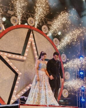 Natasha Doshi Instagram - Cute aggression ft. husband 💕
👰🏻‍♀️ Outfit - @papadontpreachbyshubhika 
🤵🏻‍♂️ Outfit - @shantanunikhil 
Choreographer- @cheenadasani 
Anchor - @ankitbathla10 
Wedding Planner - @darkhorseevents_ 
Decor - @the.wedding.factory 
Makeup - @renjurenjimar 
Hair - @sudhiar.hairandmakeup