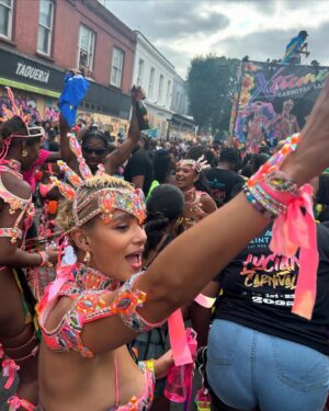 Nathalie Emmanuel Instagram - CARNIVAL WE LOVE YOU! 

airam_tribe x @iamxtreme_carnival for @nhcarnivalldn wearing @tiffanni_t’s BEAUTIFUL costumes. THANK YOU!

Jumping with your crew, jumping with new friends, connecting to the culture, whinin’ up your waist, and TAKING UP SPACE. Carnival was always about resistance, defiance and liberation! I could cry at the joy and love that I experience at carnival every year… and by the way… 🗣️WE’RE NOT GOING ANYWHERE! 

Stay BeYOUtiful… until next year 🥲🥹 🇱🇨🇩🇲#NottingHillCarnival2024 #Day2 #airamtribe@#XtremeCarnival #LucianCarnival #itsinmydna #proud