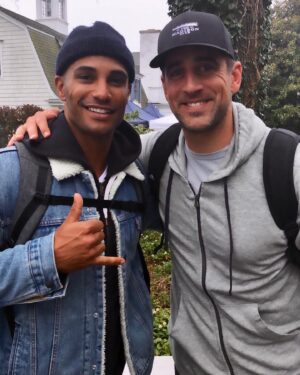 Nathan Owens Instagram - Northern California kids all grown up. With my dude @aaronrodgers12 ... Go Niners! 🏈