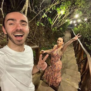 Nathan Sykes Instagram - The 92 steps down to dinner on the beach was definitely worth it. We didn’t look like this when we got back to the top. @capmaison @travelsaintlucia #capmaison
