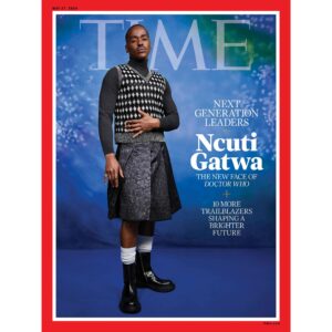 Ncuti Gatwa Instagram - Time Lord for Time Magazine 

Thank you endlessly to @time and everyone involved in putting this together. I say the words honour and privilege a lot but there are some moments that really make you stop and feel that. This being one. 

Photograph by Ruth Ossai @ruthossaistudio for @time 

Photography and set design @ruthossaistudio 
Styling @olaoluebiti 
Grooming @lindabrownlondon 
Barber @chris7_okonta 
Photo editor @editorphototime 
Words @naina.bajekal 
With thanks to Eliza Berman and @status_pr