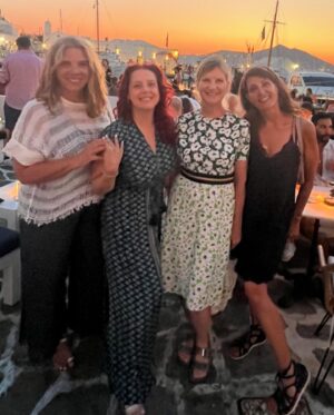 Nia Vardalos Instagram - Greece 2024 Summer, happy surrounded by female friendship (and sun-kissed by romantic love not pictured 😉) #greece #summer #love #eatthis #instagood #women #friendship #nofilter