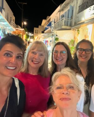 Nia Vardalos Instagram - Greece 2024 Summer, happy surrounded by female friendship (and sun-kissed by romantic love not pictured 😉) #greece #summer #love #eatthis #instagood #women #friendship #nofilter