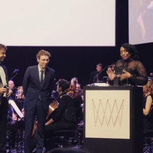 Nicholas Britell Instagram - So honored to present @tamar_kali with the Discovery of the Year Award in Ghent this week! Thank you to the Brussels Philharmonic and to Maestro Dirk Brossé for your beautiful performance of suites from Moonlight and If Beale Street Could Talk! @brusselsphilharmonic @worldsoundtrackawards 📷@SoundTrackFest