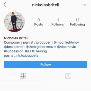 Nicholas Britell Instagram - Hi all, unfortunately someone has created a fake account that is impersonating me and is reaching out to people. Warning: if you see this account reach out to you, do not respond. This is not me! 🤦‍♂️