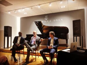 Nicholas Britell Instagram - So wonderful speaking with John Horn and Barry Jenkins about the music in If Beale Street Could Talk. Thank you PMC for the incredible sound system! And thank you Steinway for hosting us! @jghorn @bandrybarry @pmcspeakers_usa @steinwayandsons