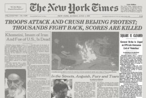 Nicholas Kristof Instagram - This article from 34 years ago today may be the one that I was saddest to write. You never forget witnessing a modern army turn weapons of war on unarmed civilians. But I also try to remember not only the brutality of the government and troops that night — or their lies today as they attempt to suppress that history—but also the courage of ordinary citizens who stood up to the army and tried to protect the protesting students. RIP, brave souls.