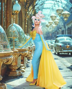 Nicky Doll Instagram - A Cosmic Lady on the go ⚡️🩵

Major shoutout to my team that I always feel honored creating magic with! 

Outfit by @rochart_design 
Hair by @christophe_mecca 
Makeup by lil sis @kam_hugh 
Concept made with the amazing @cozzeppe 
Nails by @lapetitejesse 
Jewelry by @gv.jewels_costumes 
Shoes by @louboutinworld 

Shot by @ranobrac ⚡️