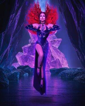 Nicky Doll Instagram - This will be your GRAVEYARD, Sailor Guardians 🌙🔮

QUEEN BERYL in full force for @dragrace_france 

Shot by @ranobrac 
Hair @juliencharlierparis 
Makeup @kam_hugh 
Outfit @rochart_design @cozzeppe 
Jewelry @gv.jewels_costumes 
Nails @lapetitejesse