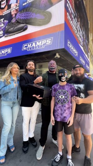 Nicolas Dansereau Instagram - Hey NYC AEW Fans! #DarkOrder have taken over Times Square!

Visit Champs Sports’ Times Square location this RIGHT NOW from 12-3pm to meet current & former Dark Order Members Evil Uno, Anna Jay, John Silver, Alex Reynolds and Negative 1 (Brodie Lee Jr).

Must purchase Reebok X AEW Brodie sneakers to receive gift with purchase wristband. Wristbands will be given out at 10am. While supplies last. Restrictions apply. See T&Cs in Bio.