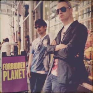 Nicolas Winding Refn Instagram - New York tour with Hideo & NWR 💖 we saw:
- Forbidden Planet where I use to hang out in the 80’s 🤗
- Cinema Village where I saw The Texas Chainsaw Massacre at 14 in the 80’s
- Prada store on Broadway to see the Touch of Crude exhibition 
- What use to be CBGBs
- Iconic NY image of us two

#hideo❤️nwr #nwrnewyork