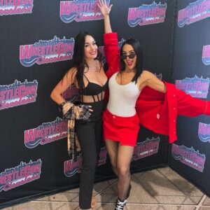 Nikki Garcia Instagram - Booonitaaa Army!!! 💋 You all were SO amazing today at WrestleCon 🥹 Your continued love and support just melts me! Truly makes my heart so happy! Thank you!!! Thank you to @bigeventny as well for bringing us out to Cleveland. 🙏🏼 @brie and I just loved seeing some of our favorite legends and fam today… Candice, Lisa Marie, Torrie and Mickie! 😍🔥🫶🏼

PS I haven’t had a good nights sleep in weeks so the last slide yes is me doing skin care routine on the plane lol one thing I have noticed being 40 is that when you don’t sleep…. it shows! lol Can’t wait to hold my baby boy in a few!! Sending love and light to you all! 😘✨❤️‍🔥