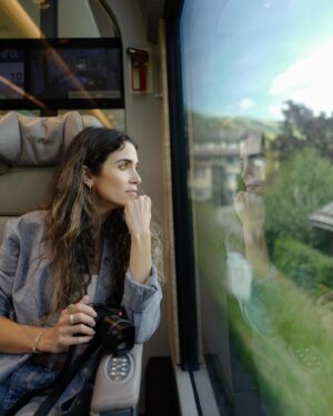 Nikki Reed Instagram - I have been dreaming of this trip for a decade and after a year of planning and organizing with @myswitzerland , it’s finally here. Switzerland Tourism asked me to join them to explore this gorgeous country, documenting their sustainability initiatives and ways to navigate this entire region with a smaller footprint and bigger impact aka, Swiss-tainable travel! I will be highlighting the country’s unparalleled approach to low footprint tourism and everyday living, getting to know the farmland while documenting the intimate connection between farm and restaurant throughout different regions, and using the Swiss travel pass to go from train to ferry as I trek across the country with two cubs on my back. What an honor to see this gorgeous part of the world through the lens of sustainability…pun intended! 
Ps To all the lovely people who watched with compassion as I wrestled a tiny bear cub who was determined to move about the airplane cabin on all fours, thank you for your kindness. This tired (and very excited) mama is ready to explore :)!