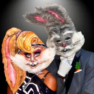 Nina Bo'nina Brown Instagram - Transformation Tuesday! My Bugs Bunny look early Easter. Added my Lola Bunny look for fun, new rawview out now! #dragqueen #makeup #mua #rpdr16 #rupaulsdragrace #transformationtuesdaymakeup #mymakeup #bugsbunny #lolabunny #cosplay
