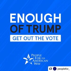 Norman Lear Instagram - Had ENOUGH of Trump’s bigotry & corruption? Then it's time for you to #GetOutTheVote against Trump & his allies! Tune into this exclusive premiere of @peoplefor_ 's #ENOUGHofTrump mini-doc & get ready for the FINAL weekend to #ArtTheVote! 👉 https://bit.ly/3kyJXY2

#Repost @peoplefor_ 
・・・
In ONE HOUR, join us for the 🎥 PREMIERE of our #ENOUGHofTrump: Get Out the Vote mini-documentary!

Watch it here at 3 PM ET / 12 PM PT 👉 https://bit.ly/3kyJXY2 

And check out our link in bio for more ways you can get involved to help @peoplefor_ #GOTV and #ArtTheVote in this FINAL WEEKEND before voting closes on November 3!
.
.
.
#artwork #art #artists #artist #artistsoninstagram #artistsoninsta #artistsonig #defeattrump #againsttrump #votehimout2020 #votehimout #defeatdonaldtrump