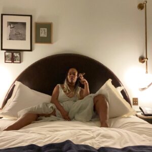 Numa Perrier Instagram - (self) portrait of a woman who is right where she intended to be. homage to Carrie Mae Weems on my Birthday. 🌹