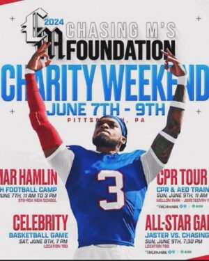 Omari Hardwick Instagram - Good day…good people. This post has been a hard one to share….as it triggers a heavy heart in me (pun unintended). A little over 2 weeks ago, i joined my giant of a lil bro #DamarHamlin for his #ChasingMsFoundation charity bball game & to loan my time, spirit, words to another Pitt native & soon to be NFL hall of famer, @aarondonald99 & the youth of his football camp, along with the Pittsburgh community at large. 
🖤💛
Hours after Damar’s charity game….i got the “heartbreaking” news that one of my longest standing bros had passed of a heart attack in our hometown of Atlanta, WHILE i was on the court with a now legend & living/breathing poster child of God’s Miraculous Power & Mercy…who as we ALL know….SURVIVED a heart attack; from which DH3 was brought BACK to LIFE. I am sharing this post now with that deep gratitude. 
🙇🏾⭐️
Thank you to The Hamlin Family, to The Donald Family, to the @chasingms_foundation … to all the Sponsors, to the Security teams, to The Pittsburgh community, & to ALL the fans…especially the young ones! Most importantly, i thank Almighty God for my brother @binfordcarter & the life he 
lived❗️I thank God Almighty for my brother @d.ham3 & the life he is #LIVING❗️❣️ …. 🙏🏾3️⃣🫶🏾