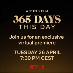 Otar Saralidze Instagram - 🇺🇦
Join us. 
You’re invited to join the #365daysthisday and #365thisday Virtual Premiere.
Use this link right here 🔗:
https://365days.netflixvirtualscreenings.com/rsvp
Limited spaces available!
🇺🇦