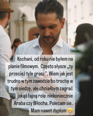 Otar Saralidze Instagram - Kochani, od roku nie byłem na planie filmowym.  Często słysze „ty przecież tyle grasz”. Wiem jak jest trudno w tym zawodzie bo troch w tym siedzę ale Chciałbym zagrać jakąś fajną rolę niekoniecznie Araba czy Włocha. Polecam sie. Mam nawet dyplom 😁
P.s. Wiem ze wielu aktorów i aktorek jest w podobnej sytuacji dlatego wszystkim życzę wytrwałości i fajnych ról❤️✌️