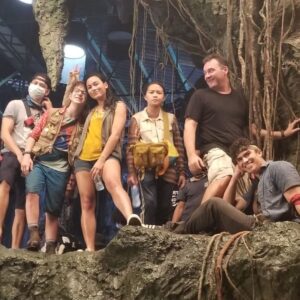 Owen Vaccaro Instagram - This was what those cool sets looked like from behind the camera! Everything looked normal in the movie, but there’s really lights and cameras everywhere!