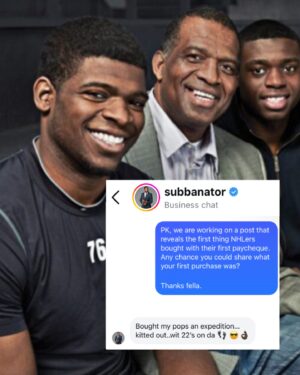P.K. Subban Instagram - Shoutout @subbanator 🤝

Who should we ask next? 🤔