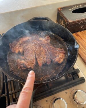 Paget Brewster Instagram - Steak cookin’.
