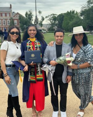 Paige Hurd Instagram - Cloe Jai,
Words cannot express the feelings I’ve had watching you grow into the woman you’re becoming. My baby sister I admire your hustle. I admire your dedication. I admire your resilience. 
 I admire you having 75 different jobs, all while graduating with honors from THE Howard University. My mother raised some TOUGH women and I’m honored to share this life with you as your big sister .

I love you with all my heart, I pray in this next journey you can embrace celebrating yourself, being softer with yourself while succeeding in new opportunities that come your way. I pray blessings over your life in Jesus Name.

Congratulations
Celebrating you allll weekend. 🍾 🖤
Love,
Your big sister.