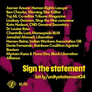 Paloma Faith Instagram - UNITY STATEMENT: we’re uniting and mobilising to launch a campaign against the far right. New statement in @dailymirror by Stand Up to Racism signed by Paloma Faith, Diane Abbott MP, Bimini, Jeremy Corbyn MP, Kate Nash plus over 100 other politicians, music artists, campaigners, trade unionists and anti-racists.

Sign the statement: link in bio or bit.ly/unitystatement24

#standuptoracism 

#standuptoracism #stopthefaright