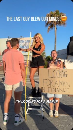 Pamela Reif Instagram - We guess reality looks different & even more handsome than Megan’s lyrics 🤷🏼‍♀️😂 we had SO MUCH FUN searching and measuring her 6’5 finance guy with blue eyes… and we found one in the end 👀👀 

who’s your fave?