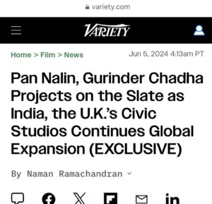 Pan Nalin Instagram - Meanwhile in London…

Preparing to clamber up an epic with @civicstudios and their team of amazing amazon warriors. 

Base camp team @monsoonfilms is always ready to swarm up.

Together we aim to scale new heights. 

#cinema 
#globalcinema 
#epic