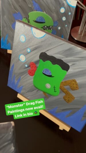 Pandora Boxx Instagram - I did a little “Monster” series of my Drag Fish Paintings!!! 🐠🎉🏴‍☠️🧛‍♀️ Link in bio.