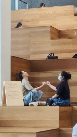 Pataradanai Setsuwan Instagram - จุดพักใจที่สยาม :) 
เราทุกคนคู่ควรกับการที่จะมีใครฟังเรา
เพราะว่าทุกความรู้สึกของเราสำคัญกับเรา 
แต่หลายๆครั้งตัวเราเองนั่นแหละ ที่คิดไปเองว่ามันคงไร้สาระสำหรับคนอื่น 
บางทีแค่คำถามสั้นๆเช่น “วันนี้เหนื่อยมั้ย” 
“ไหวมั้ย?”
“มีอะไรที่เก็บไว้ในใจหรือเปล่า?”
“ต้องการคนระบาย หรือฟังมั้ย?”
เชื่อมั้ยว่ามันสามารถทำให้วันที่ยากสำหรับใครคนนึง สว่างขึ้นมาได้เลย :) 
ขอให้ทุกคนมีวันที่ดีนะคั๊บ ^^ 🐰📝❤️

----

A place where your heart can rest at Bangkok city centre :)

We all deserve someone who can listen to us actively.
Because all our feelings matters
Often the fear is internalised that we will burden other people with our feeling.
Sometimes just simple questions like “ are you tired?”
“Who are you holding up?”
“Anything you holding in?”
“Do you need to someone to vent or listen to?
 It is very likely that you can brighten up somebody day, just be listening.
I hope you have a good day ^^ 🐰📝❤️