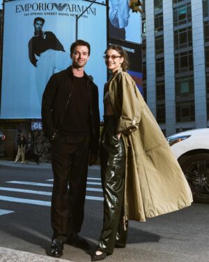 Patrick Schwarzenegger Instagram - HOW COOL?!?! 

Loved getting to see these new @emporioarmani billboards with @realbarbarapalvin !!! So surreal!! 

#eaeyewear #eawatches #emporioarmani